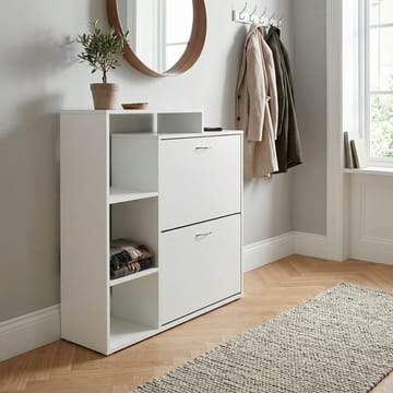 Noraro Skoskåp 85 cm - vit och kromfärgad - Förvaring - Skåp - Förvaringsskåp