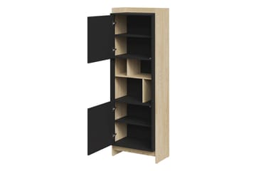 Polina Vitrinskåp 59x181 cm - Brun/Svart - Förvaring - Skåp - Vitrinskåp