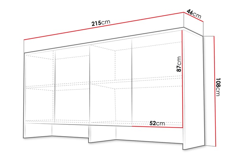 Rauk Highboard - Grå - Förvaring - Skåp - Förvaringsskåp