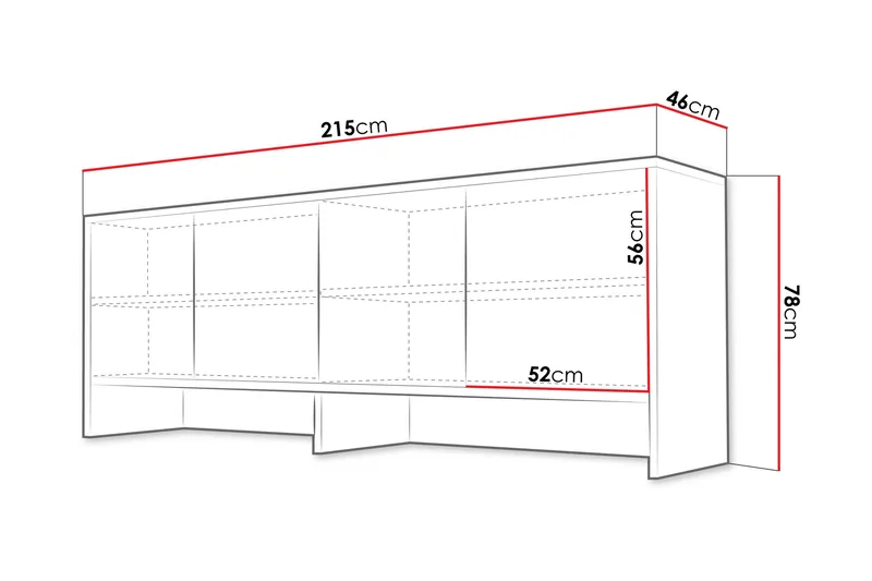 Rauk Highboard - Grå - Förvaring - Skåp - Förvaringsskåp