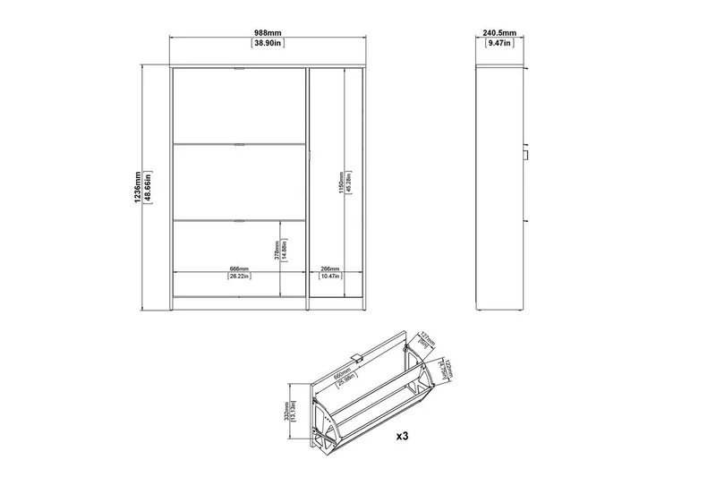 Rivornis Skoskåp 98,8 cm - Natur - Förvaring - Skåp - Förvaringsskåp