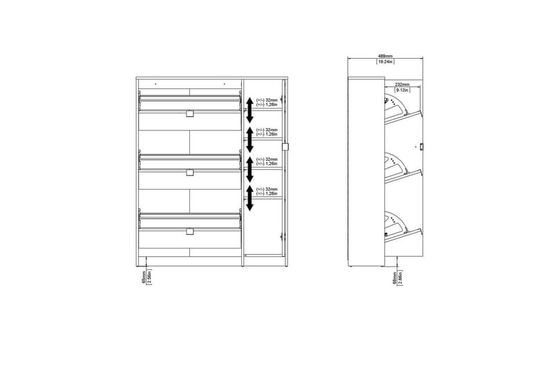 Rivornis Skoskåp 98,8 cm - Natur - Förvaring - Skåp - Förvaringsskåp