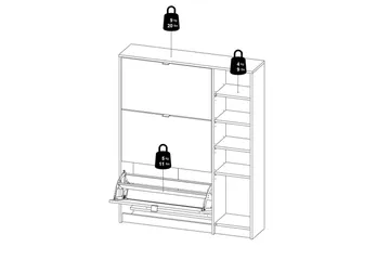 Rivornis Skoskåp 98,8 cm - Natur - Förvaring - Skåp - Förvaringsskåp