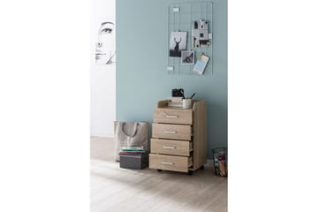 Rullkontejner Wohnling 4 lådor med hjul, förvaringsbricka, foliebelagd spånskiva, modern stil Sonoma - Sonoma - Förvaring - Skåp - Förvaringsskåp