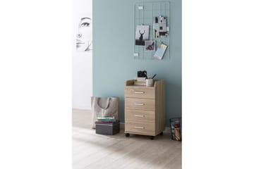 Rullkontejner Wohnling 4 lådor med hjul, förvaringsbricka, foliebelagd spånskiva, modern stil Sonoma - Sonoma - Förvaring - Förvaringsmöbler - Byrå - Hurts