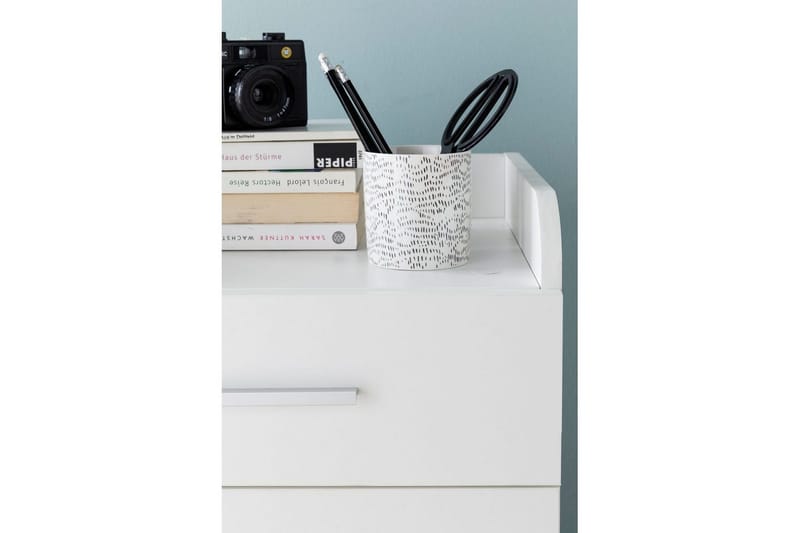 Rullkontejner Wohnling 4 lådor med hjul, förvaringsbricka, foliebelagd spånskiva, modern stil Vit - Vit - Förvaring - Förvaringsmöbler - Byrå - Hurts