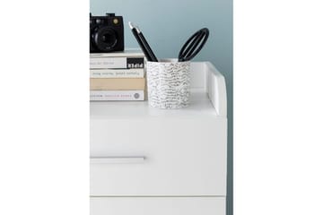 Rullkontejner Wohnling 4 lådor med hjul, förvaringsbricka, foliebelagd spånskiva, modern stil Vit - Vit - Förvaring - Skåp - Förvaringsskåp