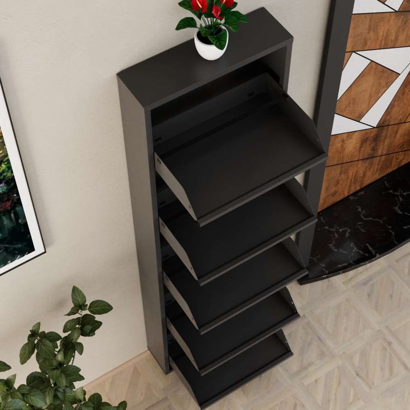 Rylanis Skoskåp 50x169 cm - Antracit - Förvaring - Skåp - Förvaringsskåp