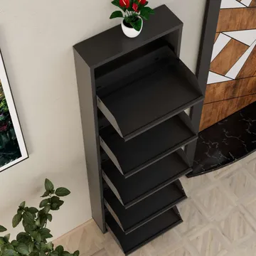 Rylanis Skoskåp 50x169 cm - Antracit - Förvaring - Skåp - Förvaringsskåp