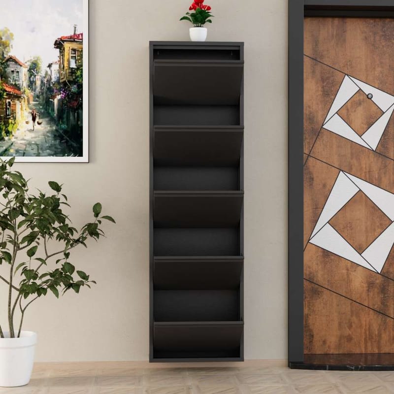 Rylanis Skoskåp 50x169 cm - Antracit - Förvaring - Skåp - Förvaringsskåp