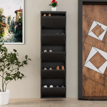 Rylanis Skoskåp 50x169 cm - Antracit - Förvaring - Skåp - Förvaringsskåp