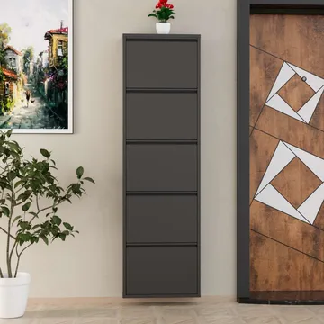 Rylanis Skoskåp 50x169 cm - Antracit - Förvaring - Skåp - Förvaringsskåp