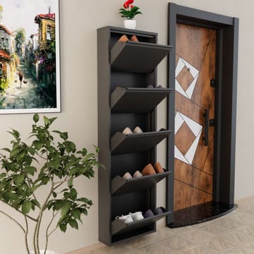 Rylanis Skoskåp 50x169 cm - Antracit - Förvaring - Skåp - Förvaringsskåp