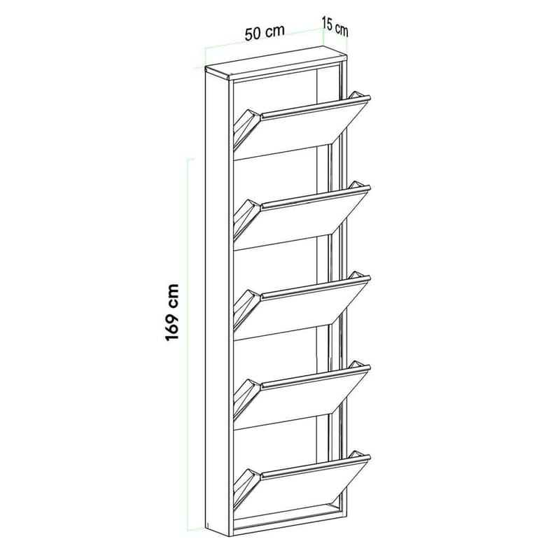 Rylanis Skoskåp 50x169 cm - Antracit - Förvaring - Skåp - Förvaringsskåp