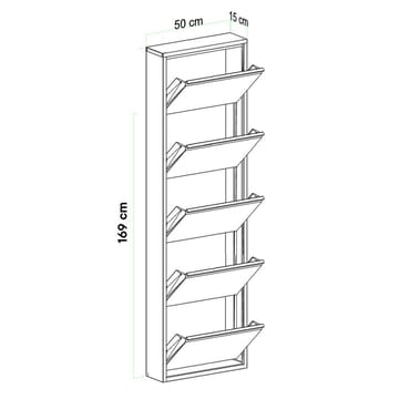 Rylanis Skoskåp 50x169 cm - Antracit - Förvaring - Skåp - Förvaringsskåp