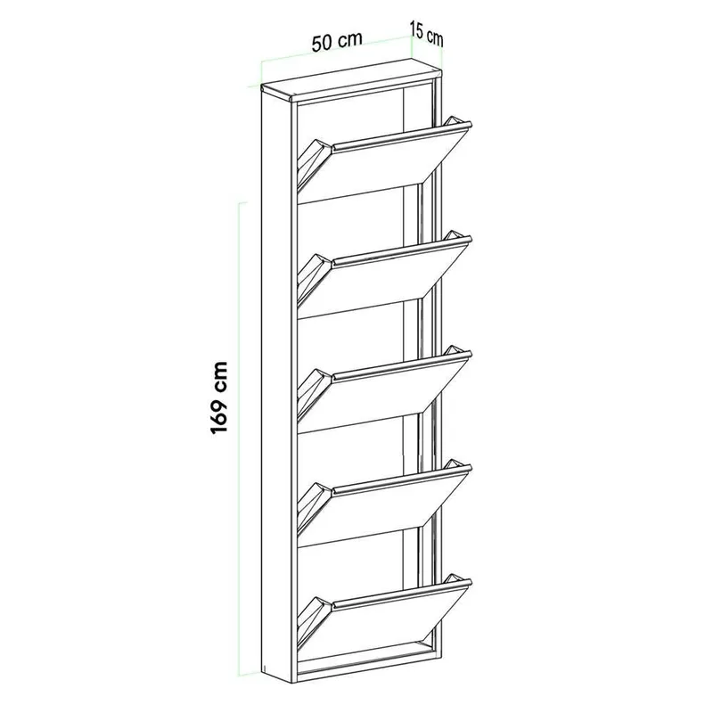 Rylanis Skoskåp 50x169 cm - Antracit - Förvaring - Skåp - Förvaringsskåp