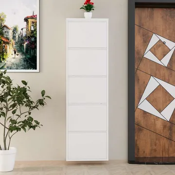 Rylanis Skoskåp 50x169 cm - Vit - Förvaring - Skåp - Förvaringsskåp