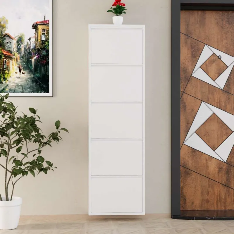 Rylanis Skoskåp 50x169 cm - Vit - Förvaring - Skåp - Förvaringsskåp