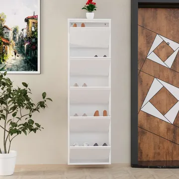 Rylanis Skoskåp 50x169 cm - Vit - Förvaring - Skåp - Förvaringsskåp