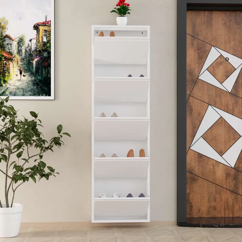 Rylanis Skoskåp 50x169 cm - Vit - Förvaring - Skåp - Förvaringsskåp