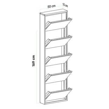 Rylanis Skoskåp 50x169 cm - Vit - Förvaring - Skåp - Förvaringsskåp