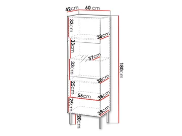 Rynlin Vitrinskåp 180 cm - Förvaring - Skåp - Vitrinskåp