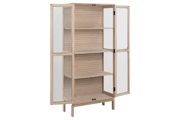 Sakie Vitrinskåp 40 cm djup 80 cm bred 180 cm hög Trä - Vit - Förvaring - Skåp - Vitrinskåp