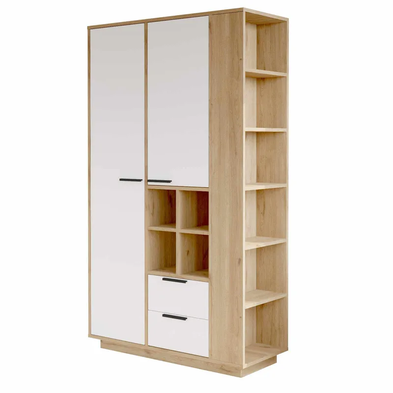 Sarnor Multifunktionsskåp 110x190x45 cm - Naturlig och vit - Förvaring - Skåp - Förvaringsskåp