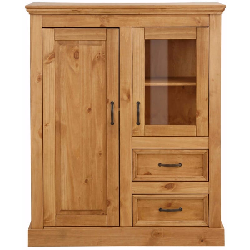 Selma Högskåp 100x120 cm - Betsad/vaxad - Förvaring - Skåp - Vitrinskåp