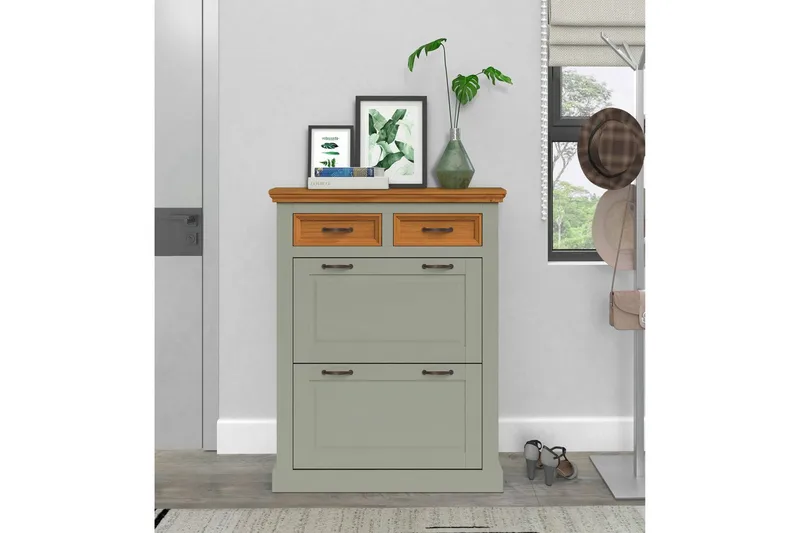 Selma Skoskåp 90x115 cm - Grön - Förvaring - Skåp - Förvaringsskåp