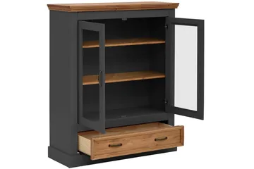 Selma Vitrinskåp 100x120 cm - Grå - Förvaring - Skåp - Vitrinskåp