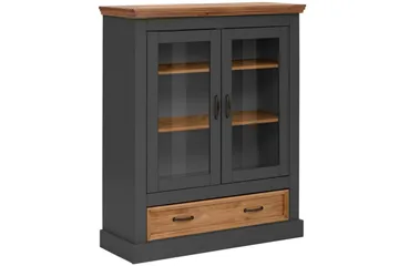 Selma Vitrinskåp 100x120 cm - Grå - Förvaring - Skåp - Vitrinskåp