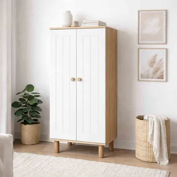 Seynor Multifunktionsskåp 60x129x37 cm - Vit och valnöt - Förvaring - Skåp - Förvaringsskåp