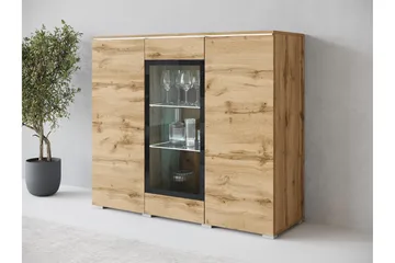 Sherie Vitrinskåp 120x104 cm - Brun - Förvaring - Skåp - Vitrinskåp