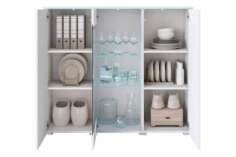 Sherie Vitrinskåp 120x104 cm - Brun - Förvaring - Skåp - Vitrinskåp