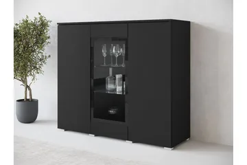 Sherie Vitrinskåp 120x104 cm - Svart - Förvaring - Skåp - Vitrinskåp