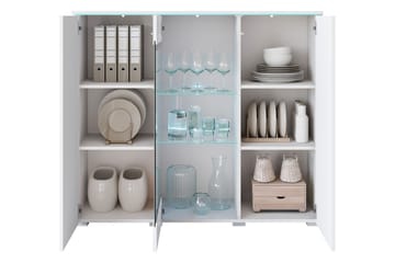 Sherie Vitrinskåp 120x104 cm - Vit - Förvaring - Skåp - Vitrinskåp