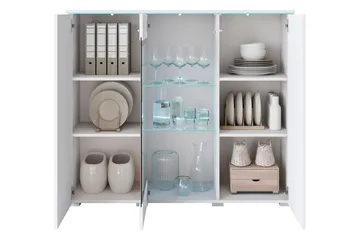 Sherie Vitrinskåp 120x104 cm - Vit - Förvaring - Skåp - Vitrinskåp