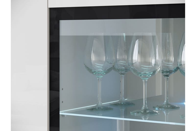 Sherie Vitrinskåp 120x104 cm - Vit/Grå - Förvaring - Skåp - Vitrinskåp