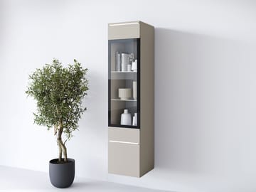 Sherie Vitrinskåp 30 cm i Glas och Trä - Beige - Förvaring - Skåp - Vitrinskåp