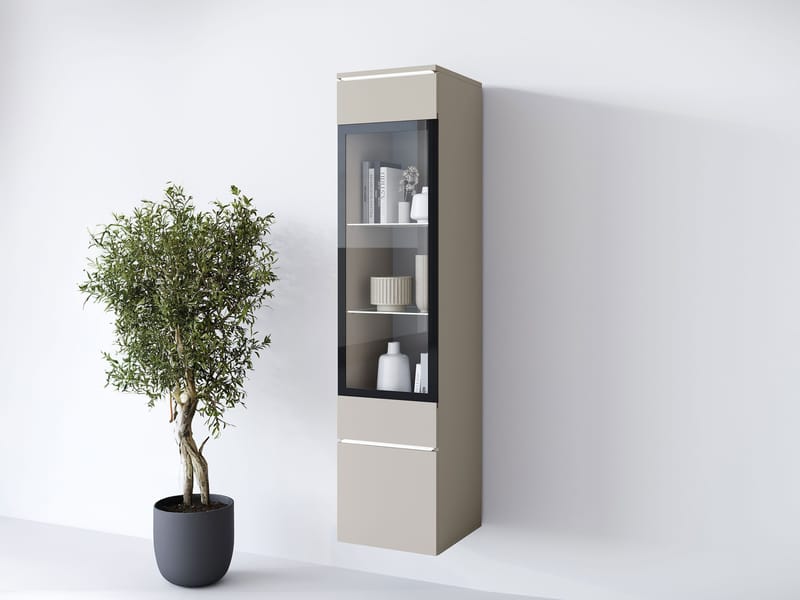 Sherie Vitrinskåp 30 cm i Glas och Trä - Beige - Förvaring - Skåp - Vitrinskåp