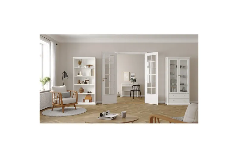 Shoiba Vitrinskåp 96x201 cm - Vit - Förvaring - Skåp - Vitrinskåp