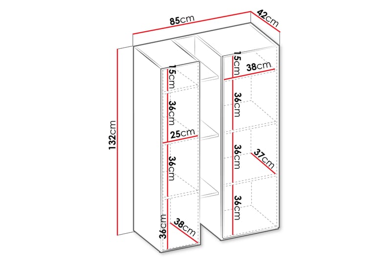 Sigmana Highboard - Grå/Beige - Förvaring - Skåp - Förvaringsskåp