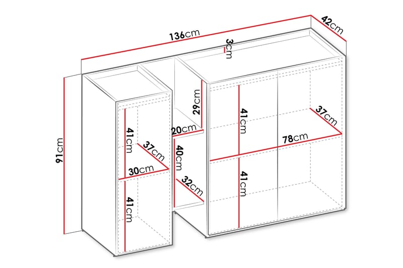 Sigmana Highboard - Ljusgrå/Beige - Förvaring - Skåp - Förvaringsskåp