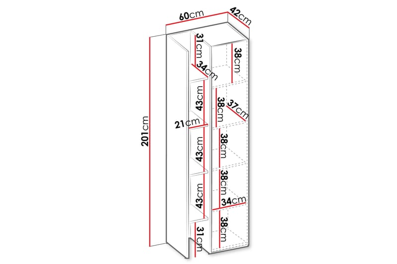 Sigmana Highboard - Ljusgrå/Beige - Förvaring - Skåp - Förvaringsskåp