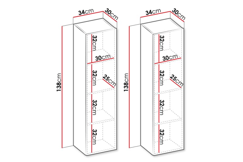 Sigmana Highboard - Vit - Förvaring - Skåp - Förvaringsskåp