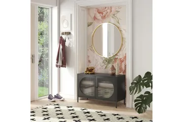 Skåp Luna 100x40x64 cm, Svart - 100x40x64 cm, Svart - Förvaring - Skåp - Vitrinskåp