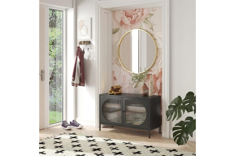 Skåp Luna 100x40x64 cm, Svart - 100x40x64 cm, Svart - Förvaring - Skåp - Vitrinskåp