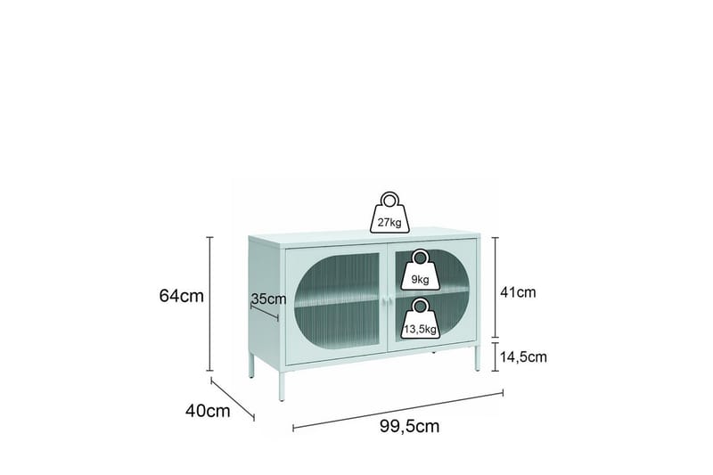 Skåp Luna 100x40x64 cm, Pergament - 100x40x64 cm, Pergament - Förvaring - Skåp - Förvaringsskåp - Säkerhetsskåp - Medicinskåp