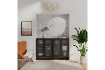 Skåp Luna 80x40x102 cm, Svart - 80x40x102 cm, Svart - Förvaring - Skåp - Vitrinskåp